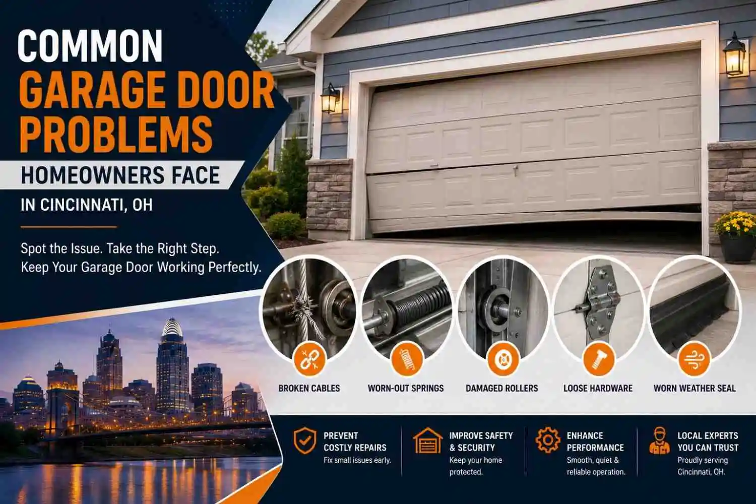 Common Garage Door Problems Homeowners Face in Cincinnati, Ohio