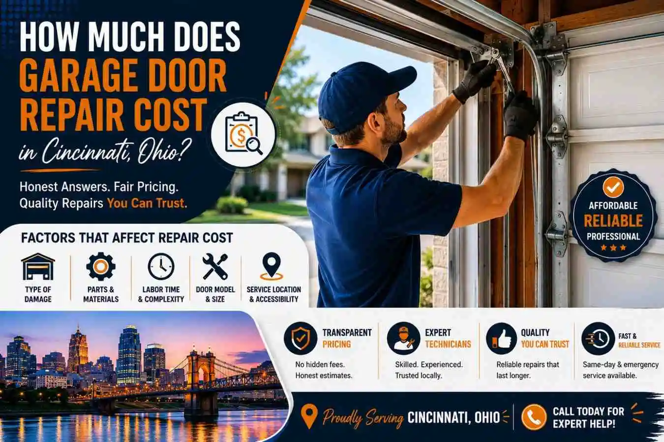 How Much Does Garage Door Repair Cost in Cincinnati, Ohio?   